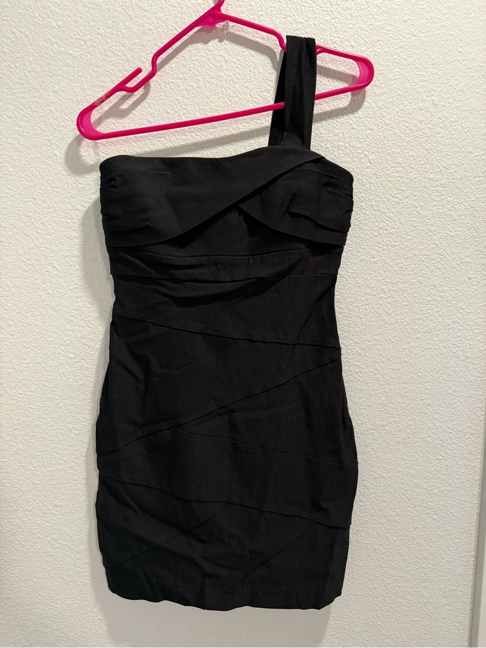 Ruby Rox Black One-Shoulder Ruched Mini Dress